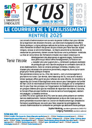 Dossier SNES FSU rentrée 2025